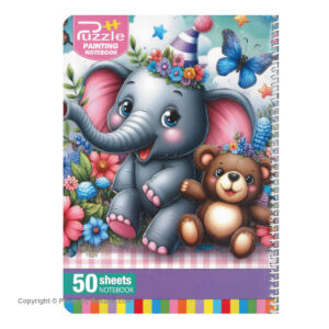 دفتر نقاشی سیمی مجلد 50 برگ پازل طرح 6