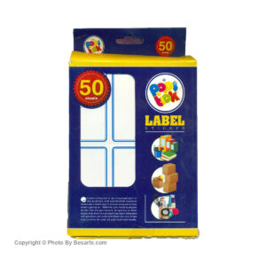 برچسب دورآبی براق سایز 3.5×7 سانتی متر بسته 50 عددی