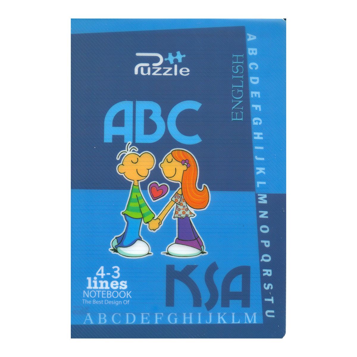 دفتر 3 خط 50 برگ پازل طرح ABC آبی