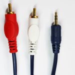 3.5 mm jack to RCA conversion cable, 1.5 meters long