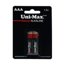 باتری نیم قلمی یونی مکس مدل Power Alkaline بسته 2 عددی
